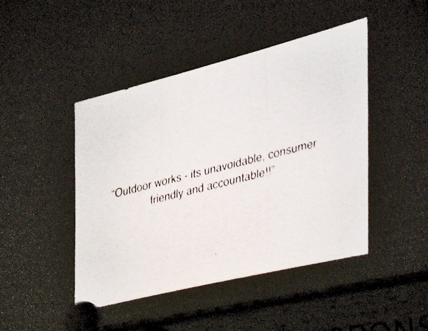 Slide projection still from video.